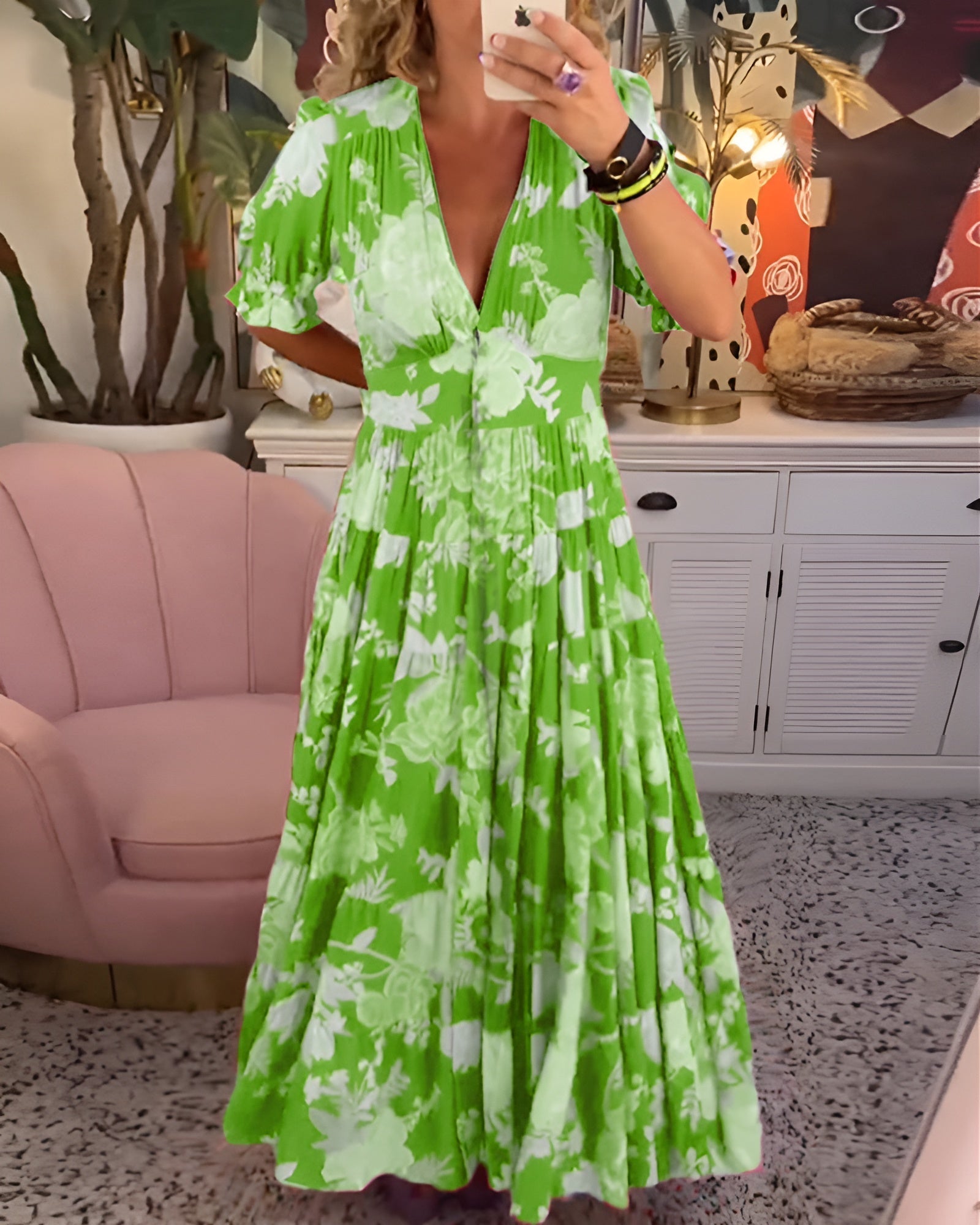 VENALIS | Robe Fleurie Élégante