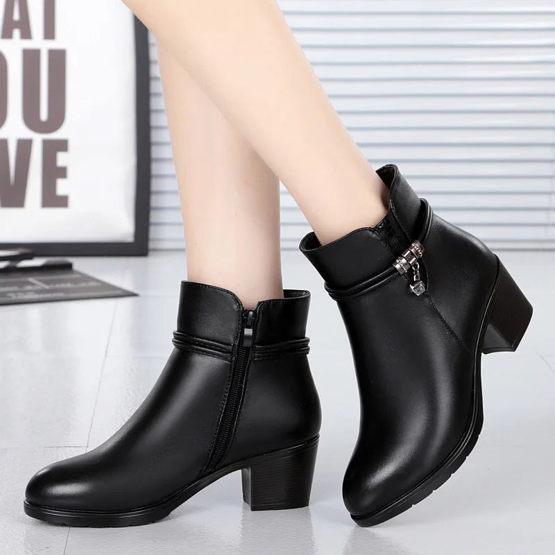 VENALIS | Bottes d'hiver en cuir avec fourrure