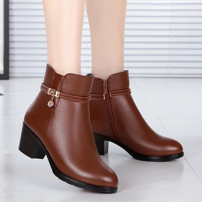 VENALIS | Bottes d'hiver en cuir avec fourrure