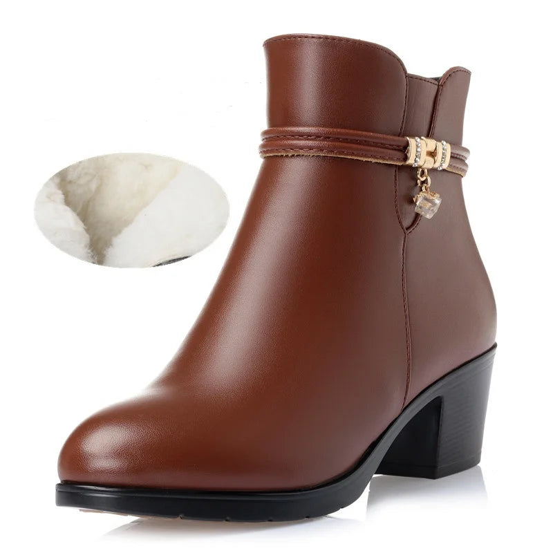 VENALIS | Bottes d'hiver en cuir avec fourrure