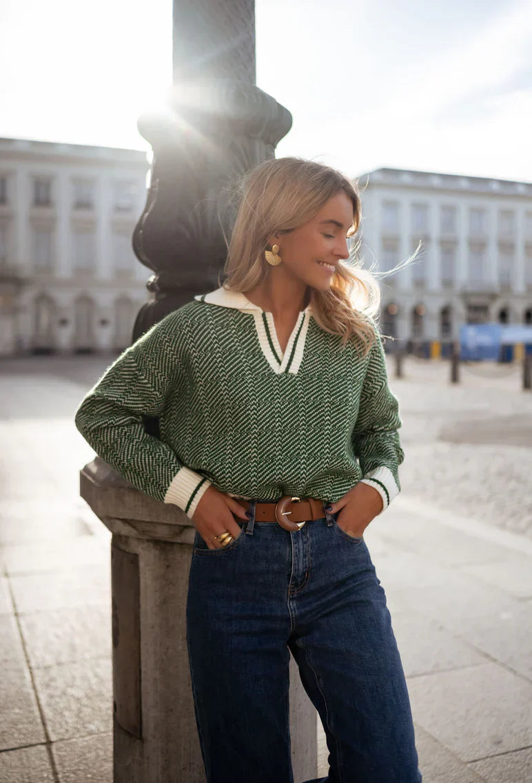 VENALIS | Pull classique en vert élégant
