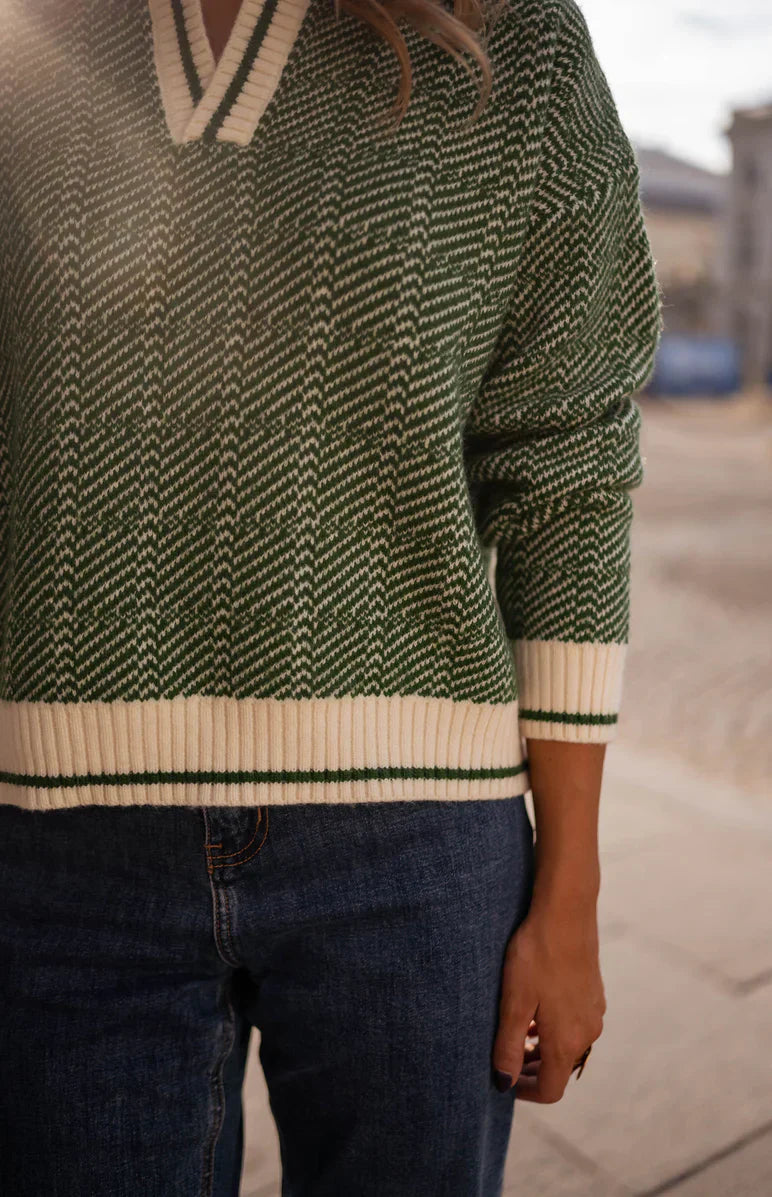 VENALIS | Pull classique en vert élégant