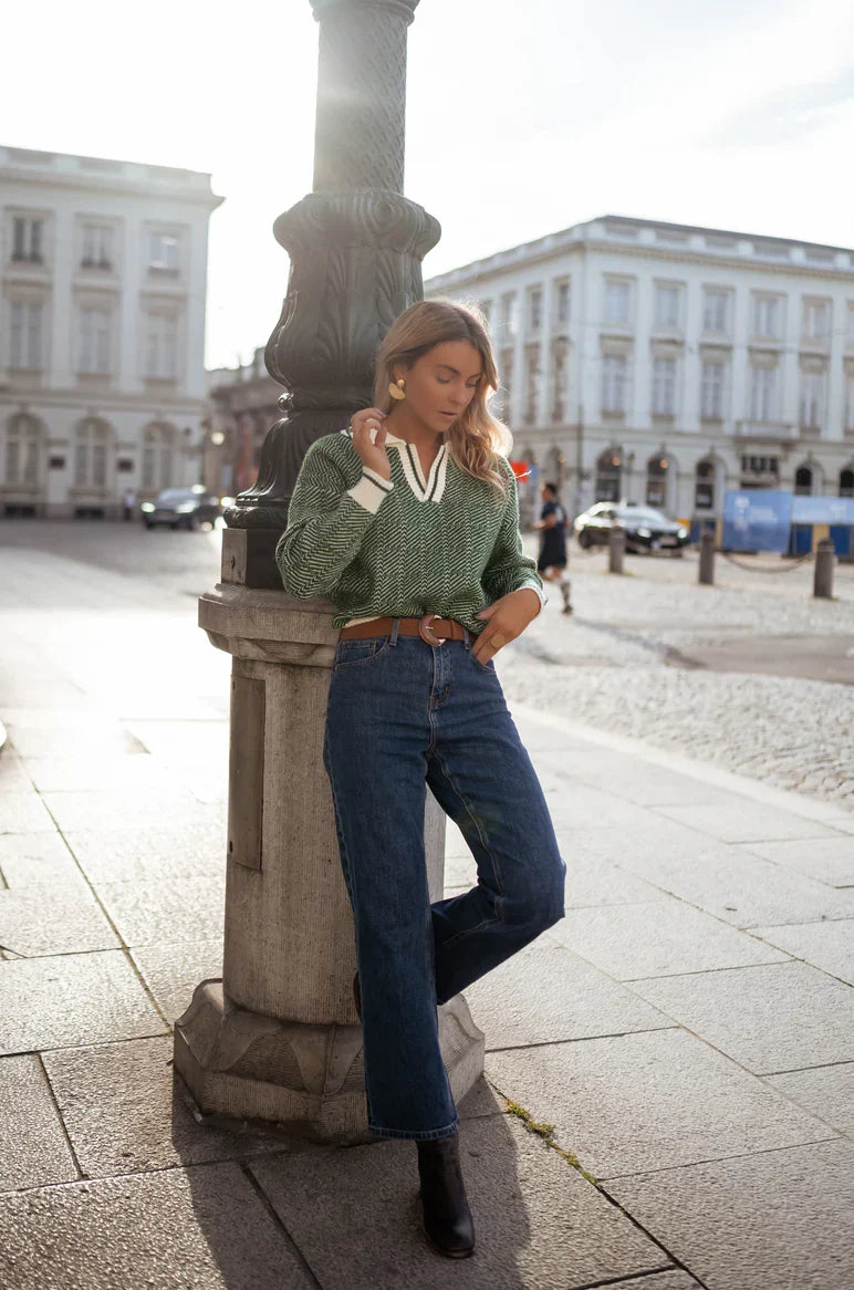 VENALIS | Pull classique en vert élégant