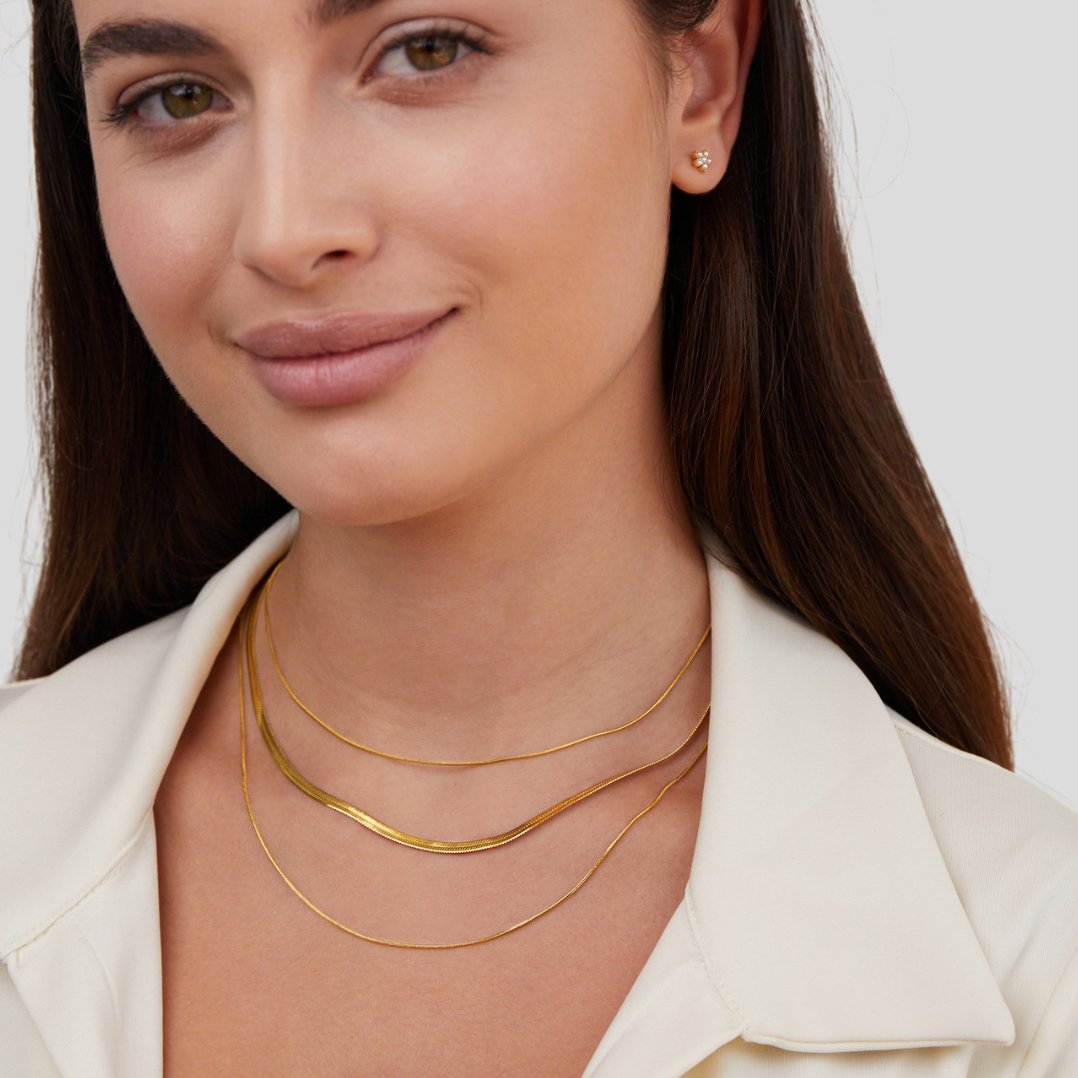 Gold Multi-Layered Chain Necklace