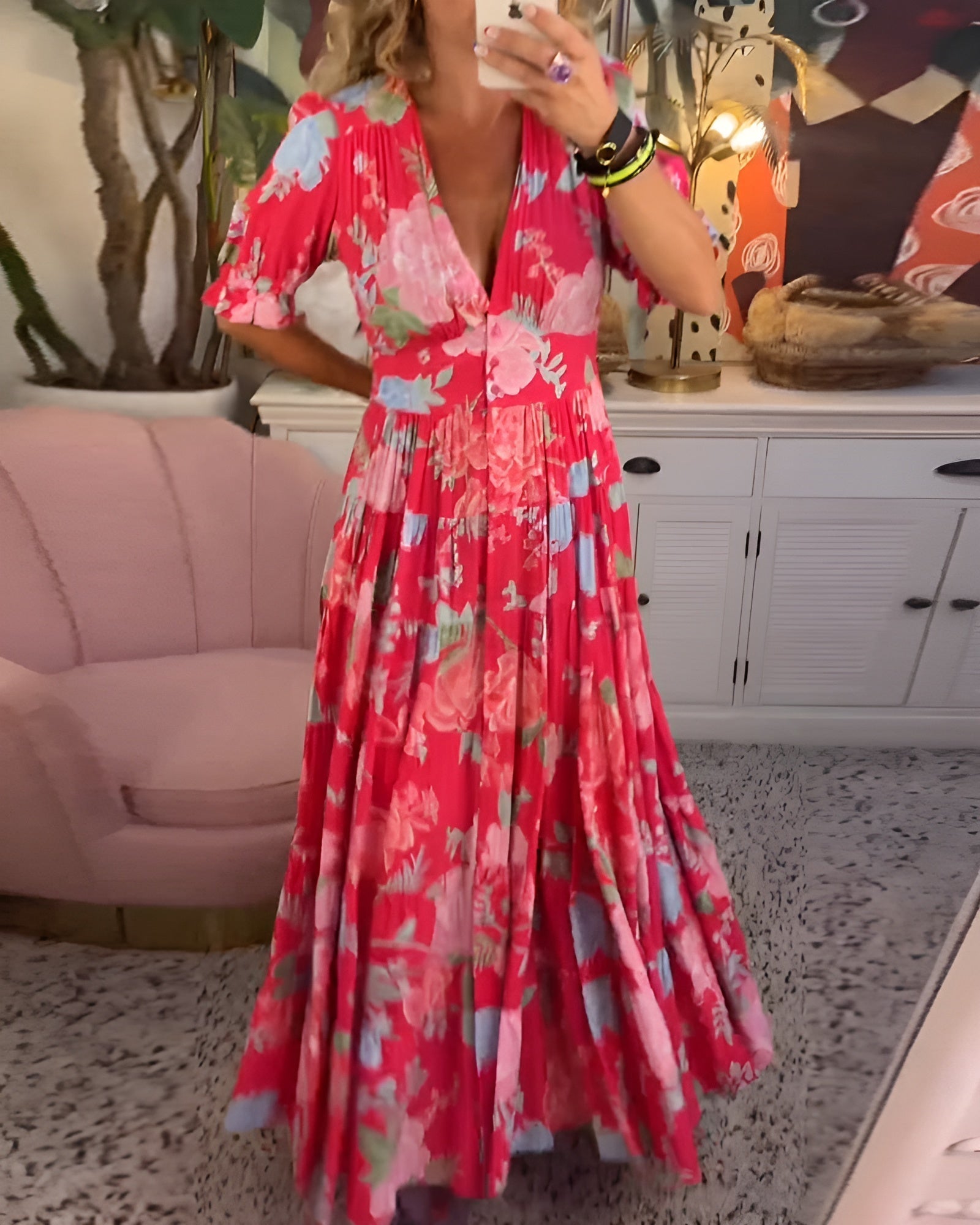 VENALIS | Robe Fleurie Élégante