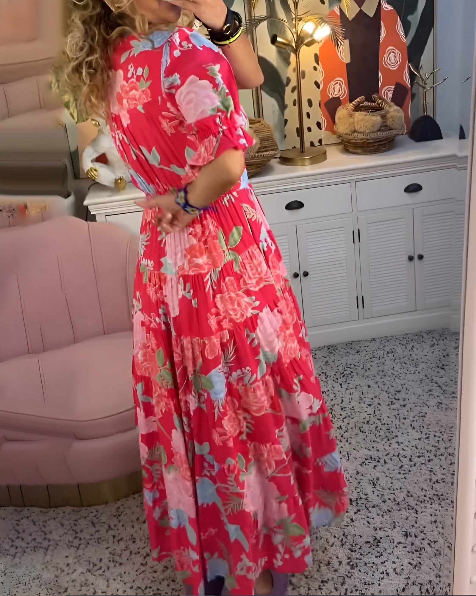 VENALIS | Robe Fleurie Élégante