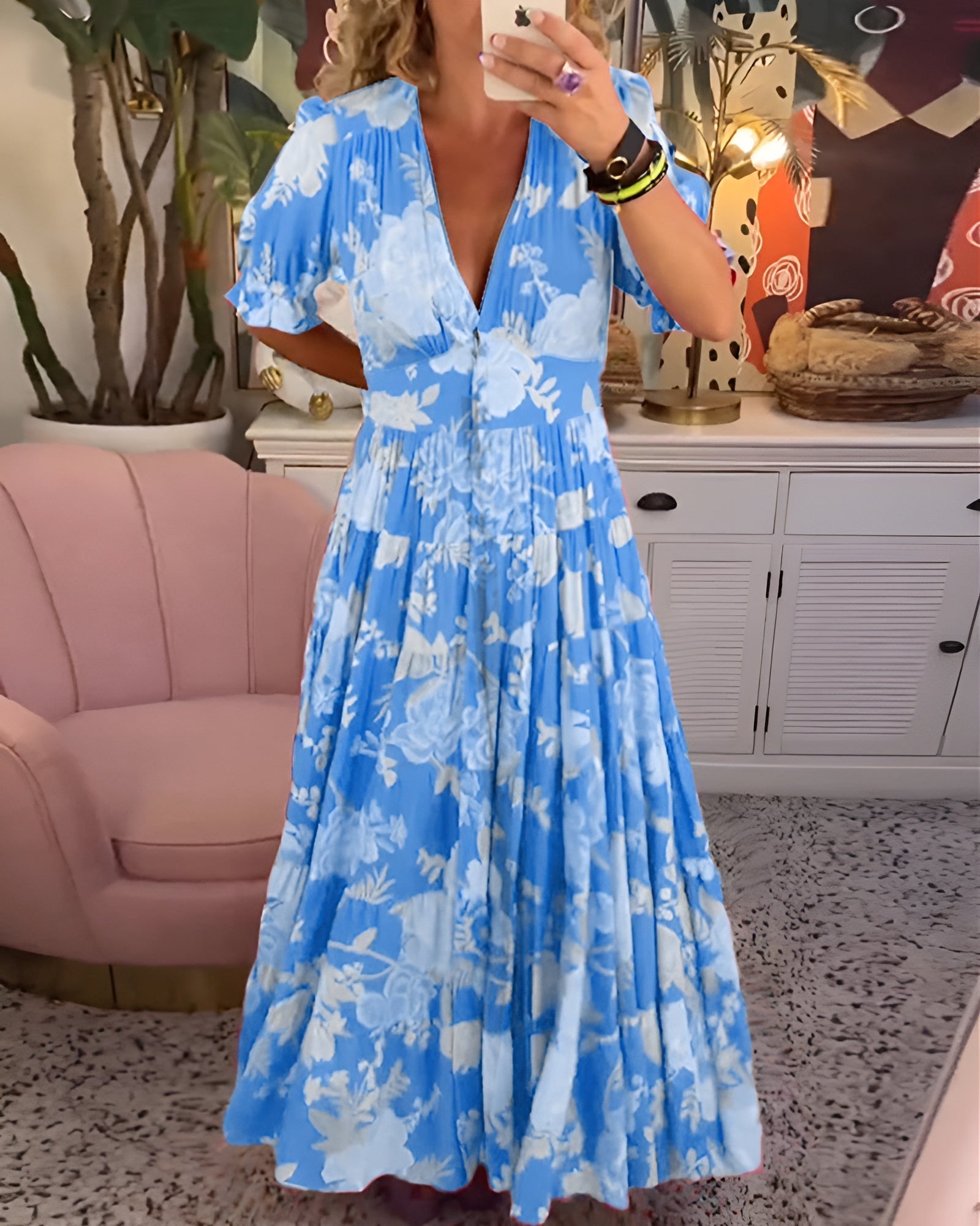 VENALIS | Robe Fleurie Élégante